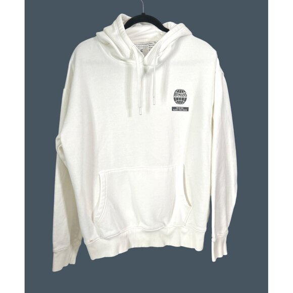 D&F White Hoodie with Front Pocket & Hooded Design Size XL - Picture 2 of 10